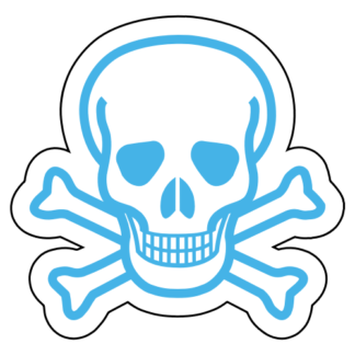 Skull Cross Bones Sticker (Baby Blue)